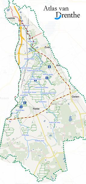Kaart van het Drentsche Aa-gebied